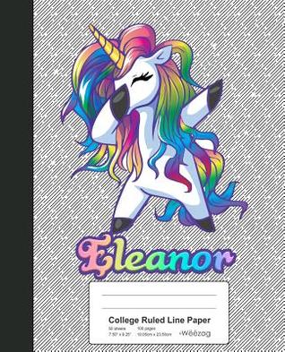 Download College Ruled Line Paper: ELEANOR Unicorn Rainbow Notebook -  | PDF