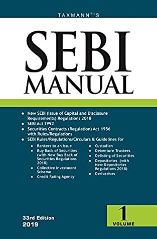 Read Online SEBI Manual (Set of Three Volumes) (33rd Edition 2019) - Taxmann | PDF