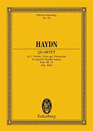 Read Online String Quartet D major op. 20/4 Hob. III: 34 - Sun Quartets No. 4 - String Quartet - study score - (ETP 93) - Joseph Haydn file in PDF